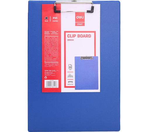 Папка-планшет DELI, А4, 0,18 мм, синяя