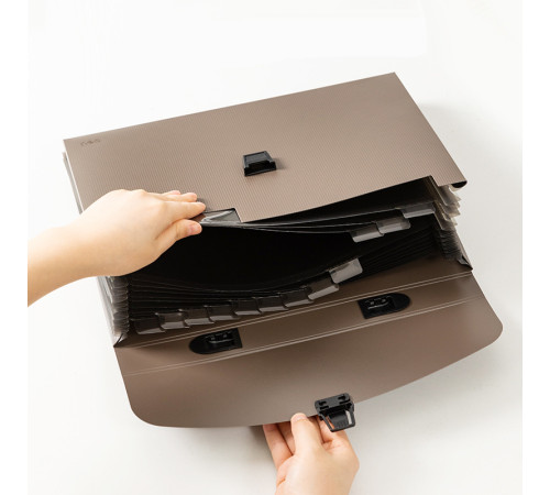 Папка-портфель DELI, А4, 13 отделений, 0,75 мм,  ассорти 