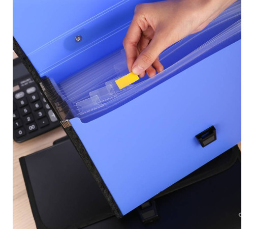 Папка-портфель DELI, А4, 13 отделений, 0,75 мм, ассорти