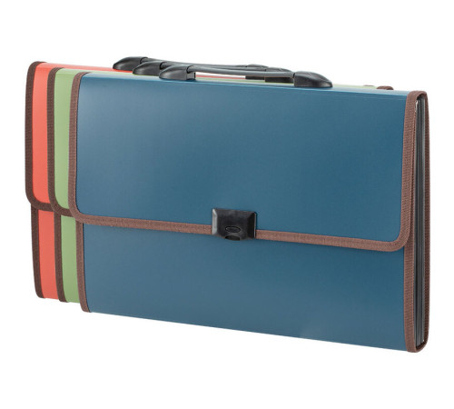 Папка-портфель DELI, А4+, с ручкой 13 отделений, ассорти