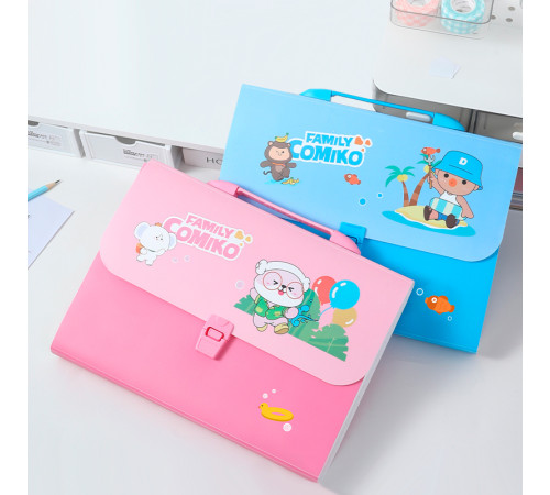 Папка-портфель DELI "Comiko", А4, 13 отделений, 0,60 мм, ассорти