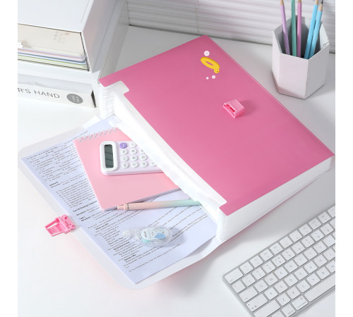 Папка-портфель DELI "Comiko", А4, 13 отделений, 0,60 мм, ассорти