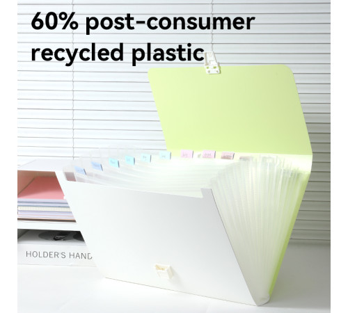 Папка-портфель DELI "LonGreen", А4, 13 отделений, 0,75 мм, ассорти