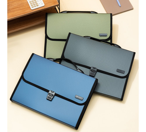 Папка-портфель DELI, с ручкой 13 отделений, ассорти