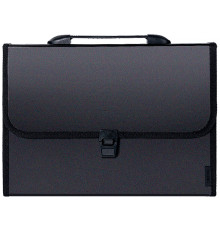 Папка-портфель DELI, с ручкой 13 отделений, черный