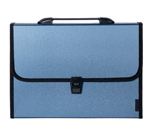 Папка-портфель DELI, с ручкой 13 отделений, синий. 