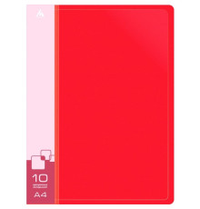 Папка с файлами БЮРОКРАТ на 10 вкладышей, красная