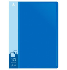 Папка с файлами БЮРОКРАТ на 10 вкладышей, синяя
