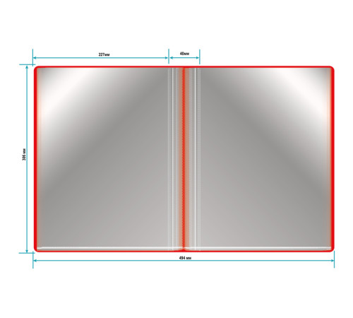Папка с файлами БЮРОКРАТ на 100 вкладышей, 800 мкм, красная