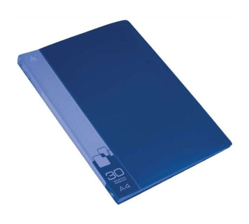Папка с файлами БЮРОКРАТ на 30 вкладышей, синяя