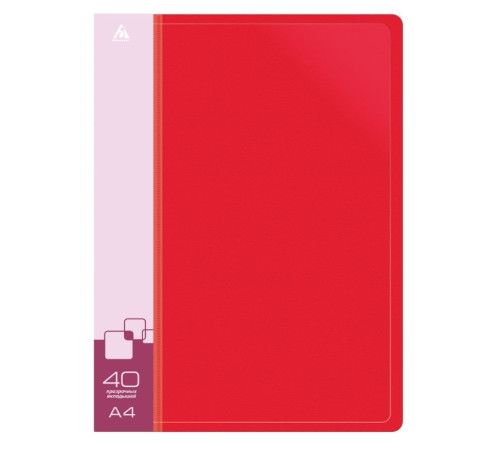 Папка с файлами БЮРОКРАТ на 40 вкладышей, красная