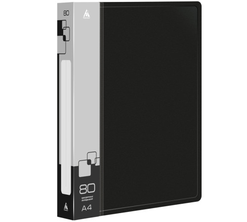 Папка с файлами БЮРОКРАТ на 80 вкладышей, черная