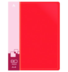 Папка с файлами БЮРОКРАТ на 80 вкладышей, красная