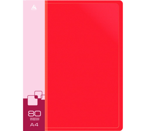 Папка с файлами БЮРОКРАТ на 80 вкладышей, красная