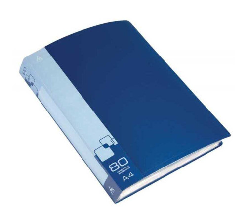 Папка с файлами БЮРОКРАТ на 80 вкладышей, синяя