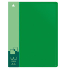 Папка с файлами БЮРОКРАТ на 80 вкладышей, зеленая
