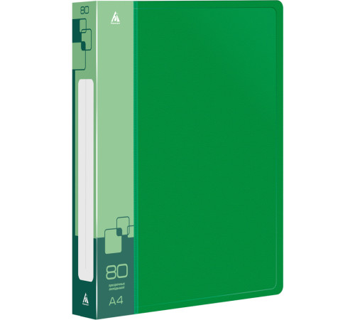 Папка с файлами БЮРОКРАТ на 80 вкладышей, зеленая