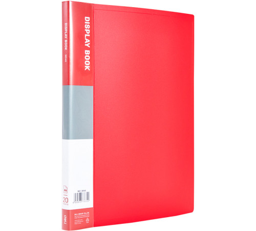 Папка с файлами DELI "Classic" на 20 вкладышей, 0,5 мм, красная