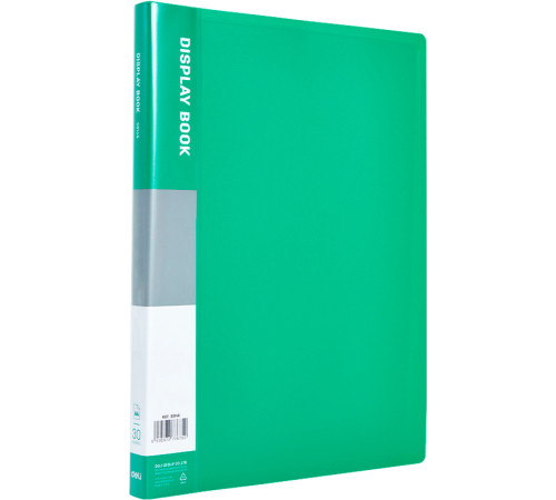 Папка с файлами DELI "Classic" на 30 вкладышей, 0.5 мм, зеленая