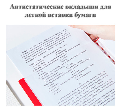 Папка с файлами DELI "Classic" на 40 вкладышей, 0.6 мм, красная