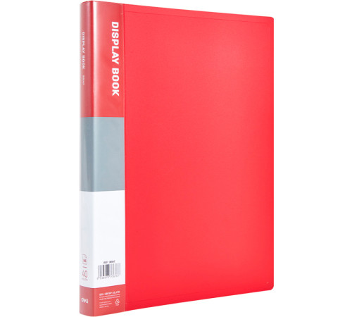 Папка с файлами DELI "Classic" на 40 вкладышей, 0.6 мм, красная