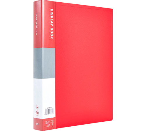 Папка с файлами DELI "Classic" на 60 вкладышей, 0,7 мм, красная