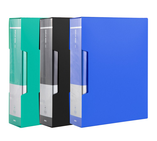 Папка с файлами DELI "Plus" на 100 вкладышей, 1,0 мм, в боксе, ассорти