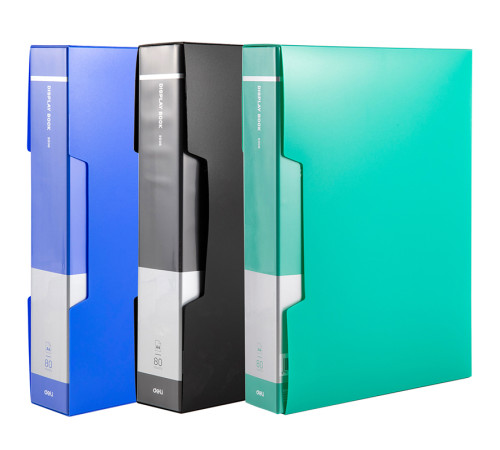 Папка с файлами DELI "Plus" на 80 вкладышей, 1,0 мм, в боксе, ассорти