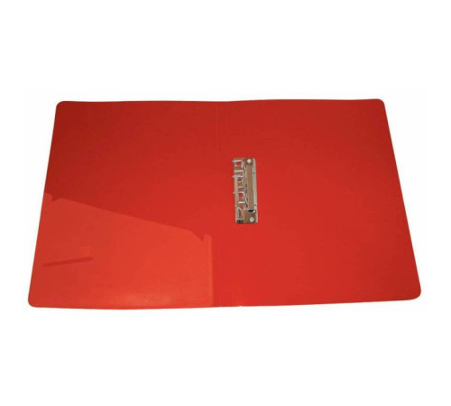 Папка с зажимом Бюрократ А4, 700 мкм, внутренний и торцевой карман, красная