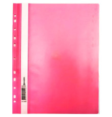 Папка-скоросшиватель Brauberg с перфорацией, А4, 180 мкм, розовая