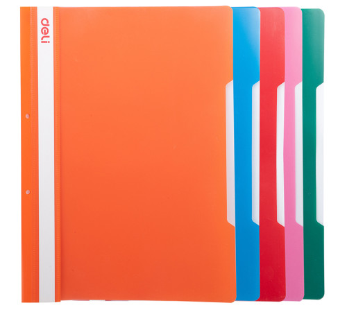 Папка-скоросшиватель DELI с перфорацией, А4, 200 мкм, ассорти