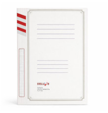 Папка-скоросшиватель картонная DELUXE, А4 формат, 380 гр, красный 