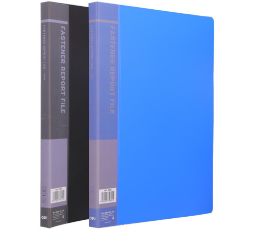 Папка-скоросшиватель с пружинным механизмом DELI, А4, 600 мкм, торц. карман, ассорти