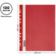 Папка-скоросшиватель СТАММ с перфорацией, А4, 160 мкм, красная