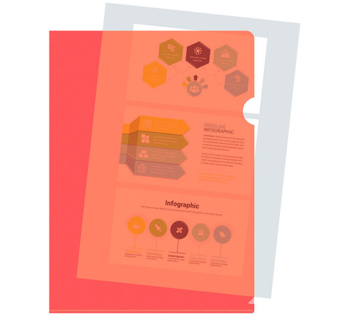 Папка-уголок Silwerhof, А4, 120 мкм, красная