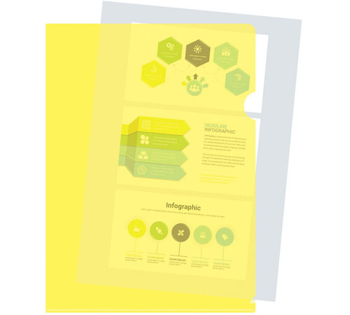 Папка-уголок Silwerhof, А4, 120 мкм, желтая