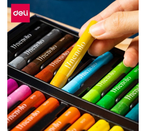 Пастель масляная DELI "Finenolo", 24 цвета, картон