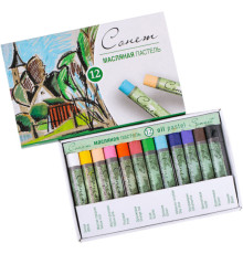 Пастель масляная ЗХК "Сонет", 12 цветов, картон