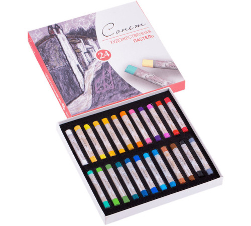 Пастель сухая ЗХК "Сонет", художественная, 24 цвета, картон