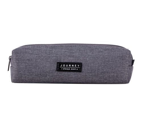 Пенал 1 отделение Deli, 190х50х50 мм, на молнии, серый