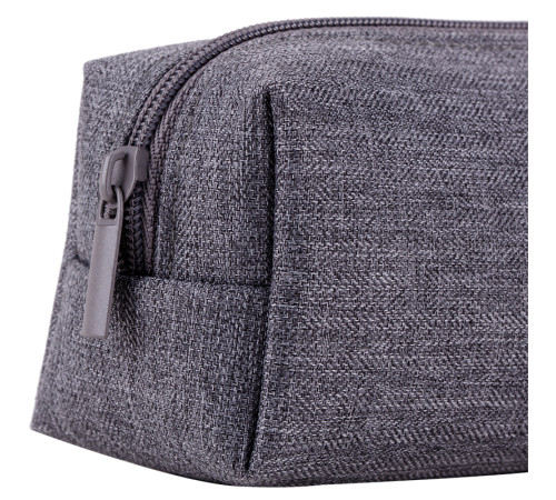 Пенал 1 отделение Deli, 190х50х50 мм, на молнии, серый