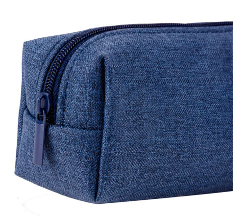 Пенал 1 отделение Deli, 190х50х50 мм, на молнии, синий
