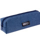 Пенал 1 отделение Deli, 190х50х50 мм, на молнии, синий