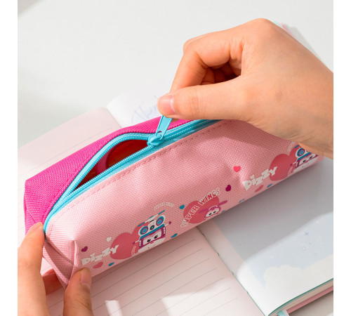 Пенал 1 отделение Deli, 190х55х50 мм, на молнии, ассорти