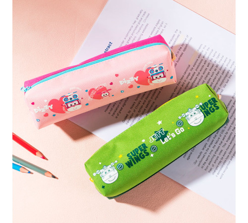 Пенал 1 отделение Deli, 190х55х50 мм, на молнии, ассорти