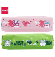 Пенал 1 отделение Deli, 190х55х50 мм, на молнии, ассорти