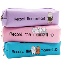 Пенал 1 отделение Deli, 210х60х60 мм, на молнии, ассорти