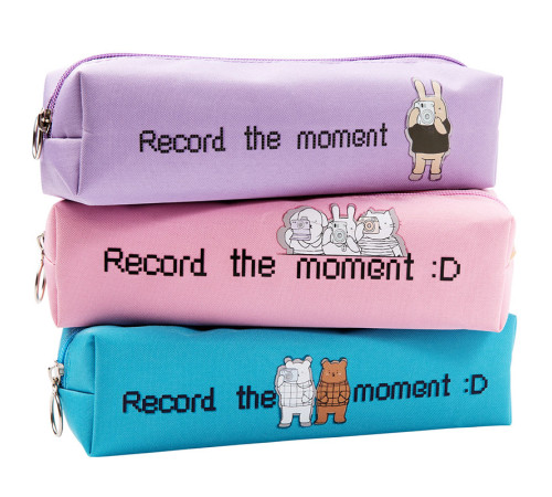 Пенал 1 отделение Deli, 210х60х60 мм, на молнии, ассорти