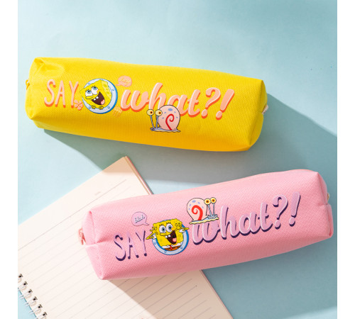 Пенал 1 отделение Deli "SpongeBob", 210х60х60 мм, на молнии, ассорти