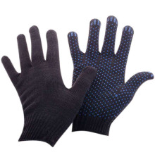 Перчатки х/б OfficeClean, эконом, 10 класс, с точечным ПВХ-покрытием, 4 нитки, черные
